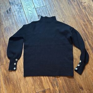 Tahari Black Sweater with Button Accents